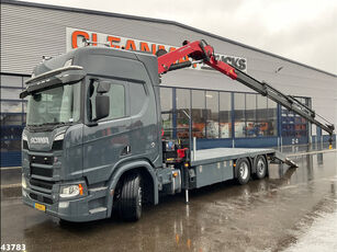 Scania R 650 Euro 6 V8 Retarder HMF 26 Tonmeter laadkraan Autotransport car transporter