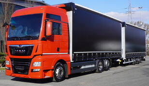 MAN TGX 26.510 BDF E6 6×2 Low deck set / Konar trailer / 120 m3 set  curtainsider truck + curtain side trailer