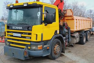 SCANIA 114 6x2 tipper+ crane, full steel dump truck